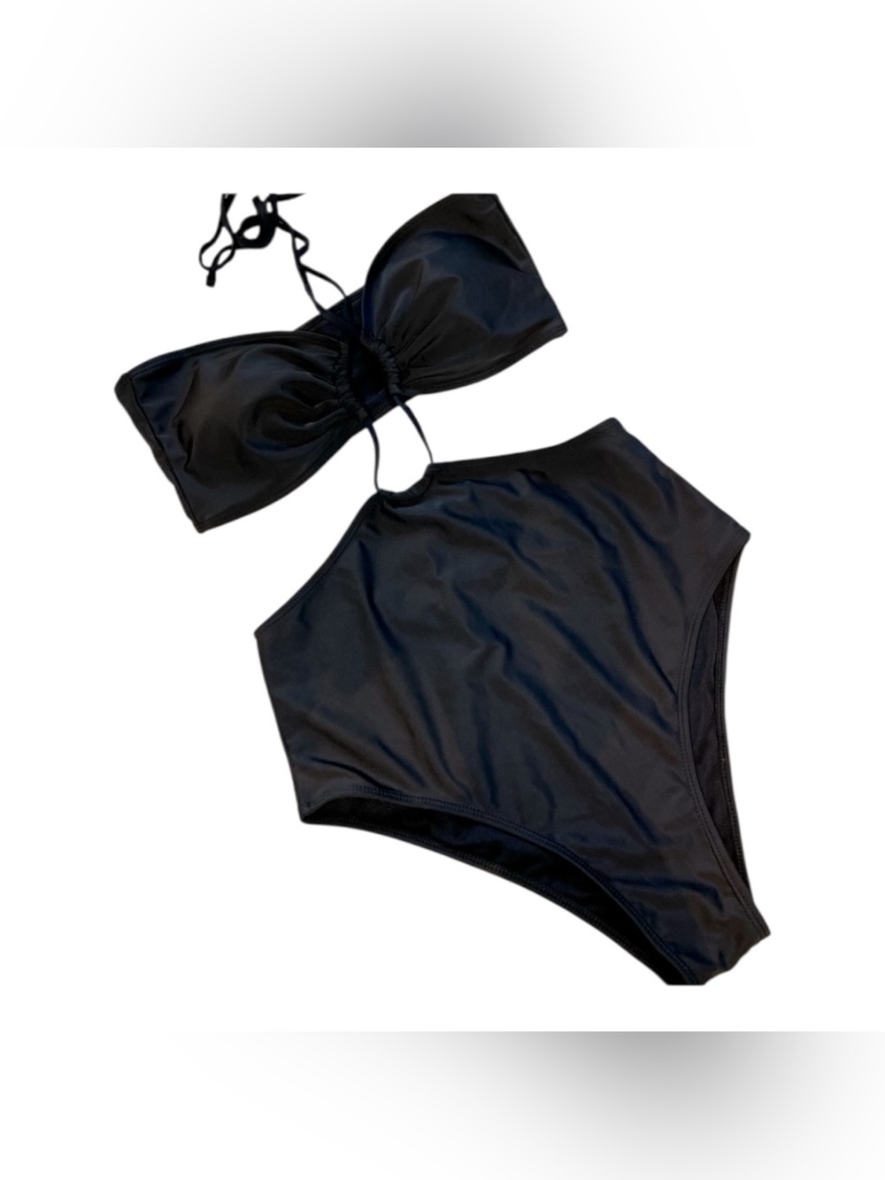 Two Piece Swimsuit Womens Color Black. Size XL Very Good Condition